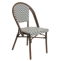 Πολυθρόνα Κήπου  AKIRA Λευκό/Μαύρο/Καφέ Μπαμπού/Rattan 48x56x86cm Πολυθρόνα Κήπου  AKIRA Λευκό/Μαύρο/Καφέ Μπαμπού/Rattan 48x56x86cm