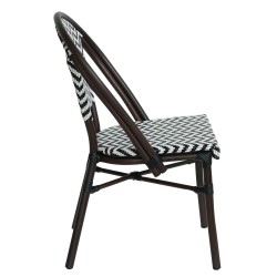 Πολυθρόνα Κήπου  RYOTA Λευκό/Μαύρο/Καφέ Μπαμπού/Rattan 48x56x86cm Πολυθρόνα Κήπου  RYOTA Λευκό/Μαύρο/Καφέ Μπαμπού/Rattan 48x56x86cm