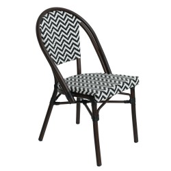 Πολυθρόνα Κήπου  RYOTA Λευκό/Μαύρο/Καφέ Μπαμπού/Rattan 48x56x86cm Πολυθρόνα Κήπου  RYOTA Λευκό/Μαύρο/Καφέ Μπαμπού/Rattan 48x56x86cm