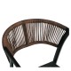 Πολυθρόνα Κήπου  FIJI Μαύρο/Φυσικό Αλουμίνιο/Rattan 56x60x78cm