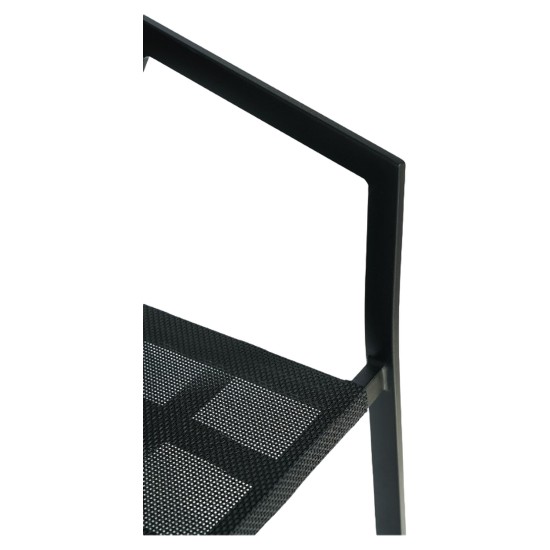 Πολυθρόνα Κήπου  FIJI Μαύρο/Φυσικό Αλουμίνιο/Rattan 56x60x78cm