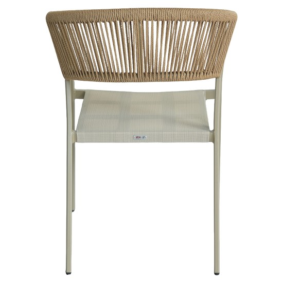 Πολυθρόνα Κήπου  FIJI Μπεζ/Φυσικό Αλουμίνιο/Rattan 56x60x78cm