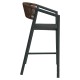 Σκαμπό Bar  SANTORINI Μαύρο/Φυσικό Αλουμίνιο/Rattan 55x56x99cm