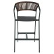 Σκαμπό Bar  SANTORINI Μαύρο/Φυσικό Αλουμίνιο/Rattan 55x56x99cm