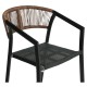 Σκαμπό Bar  SANTORINI Μαύρο/Φυσικό Αλουμίνιο/Rattan 55x56x99cm