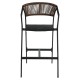 Σκαμπό Bar  SANTORINI Ανθρακί/Φυσικό Αλουμίνιο/Rattan 55x56x99cm