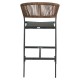Σκαμπό Bar  SANTORINI Ανθρακί/Φυσικό Αλουμίνιο/Rattan 55x56x99cm