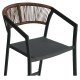 Σκαμπό Bar  SANTORINI Ανθρακί/Φυσικό Αλουμίνιο/Rattan 55x56x99cm