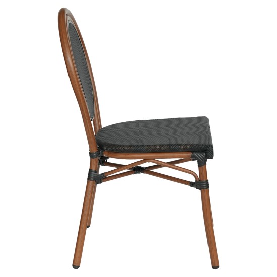 Καρέκλα Κήπου  TULUM Καφέ/Ανθρακί Αλουμίνιο/Rattan 44x56x90cm