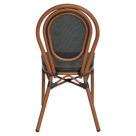 Καρέκλα Κήπου  TULUM Καφέ/Ανθρακί Αλουμίνιο/Rattan 44x56x90cm