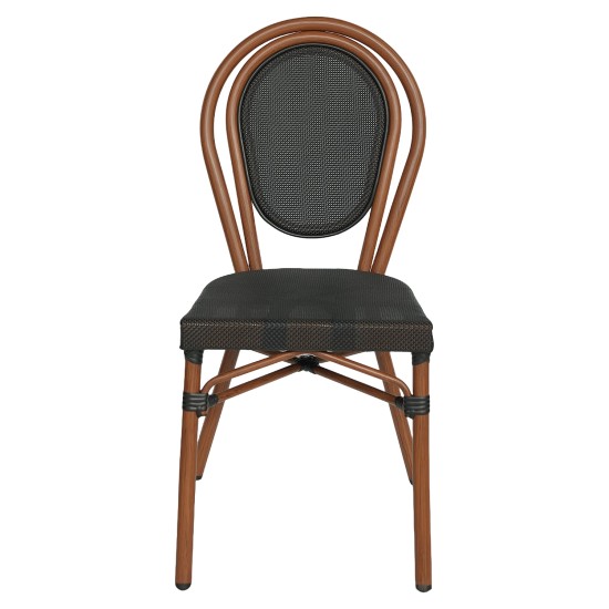 Καρέκλα Κήπου  TULUM Καφέ/Ανθρακί Αλουμίνιο/Rattan 44x56x90cm
