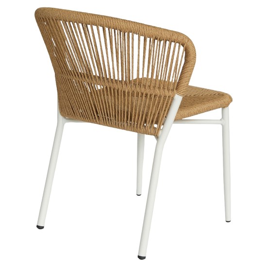Καρέκλα Κήπου  RIVIERA Λευκό/Φυσικό Αλουμίνιο/Rattan 57x61x79cm