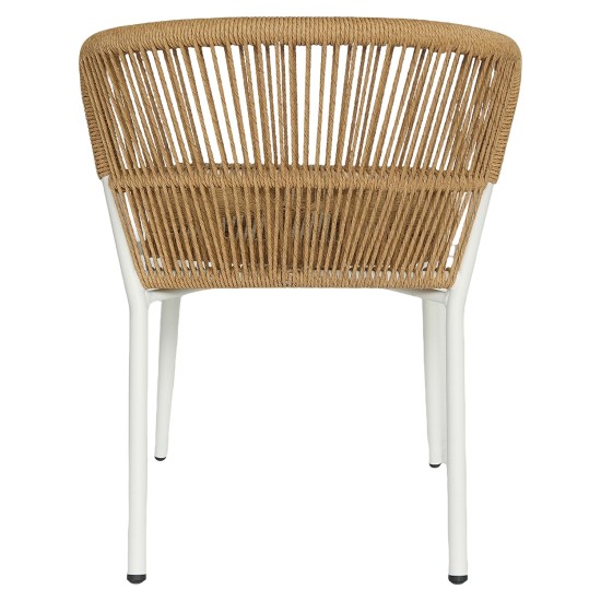 Καρέκλα Κήπου  RIVIERA Λευκό/Φυσικό Αλουμίνιο/Rattan 57x61x79cm