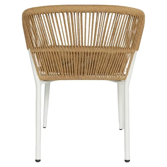 Καρέκλα Κήπου  RIVIERA Λευκό/Φυσικό Αλουμίνιο/Rattan 57x61x79cm