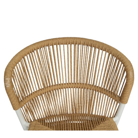 Καρέκλα Κήπου  RIVIERA Λευκό/Φυσικό Αλουμίνιο/Rattan 57x61x79cm