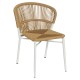 Καρέκλα Κήπου  RIVIERA Λευκό/Φυσικό Αλουμίνιο/Rattan 57x61x79cm