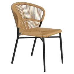 Καρέκλα Κήπου  RIVIERA Μαύρο/Φυσικό Αλουμίνιο/Rattan 57x61x79cm