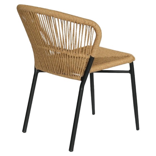 Καρέκλα Κήπου  RIVIERA Μαύρο/Φυσικό Αλουμίνιο/Rattan 57x61x79cm