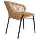 Καρέκλα Κήπου  RIVIERA Μαύρο/Φυσικό Αλουμίνιο/Rattan 57x61x79cm