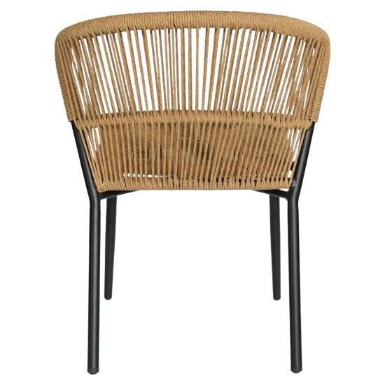 Καρέκλα Κήπου  RIVIERA Μαύρο/Φυσικό Αλουμίνιο/Rattan 57x61x79cm