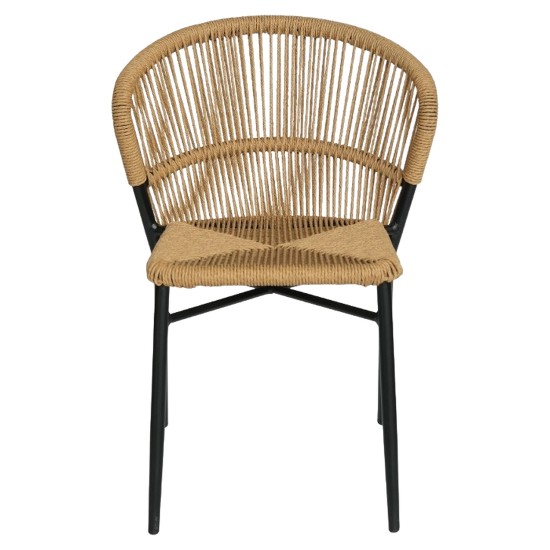 Καρέκλα Κήπου  RIVIERA Μαύρο/Φυσικό Αλουμίνιο/Rattan 57x61x79cm