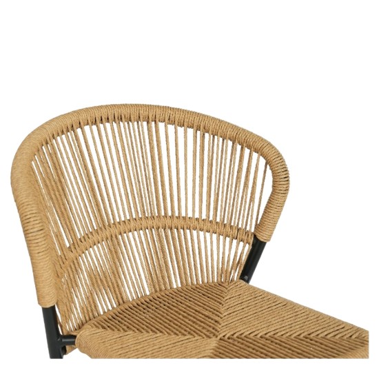 Καρέκλα Κήπου  RIVIERA Μαύρο/Φυσικό Αλουμίνιο/Rattan 57x61x79cm
