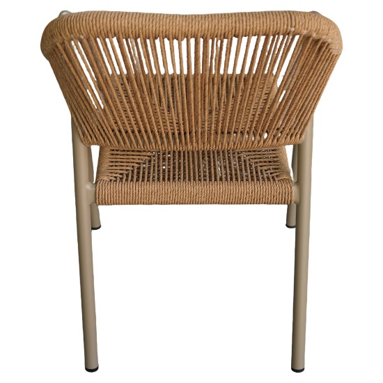 Πολυθρόνα Κήπου  MOOREA Μπεζ/Φυσικό Αλουμίνιο/Rattan 58x56x79cm