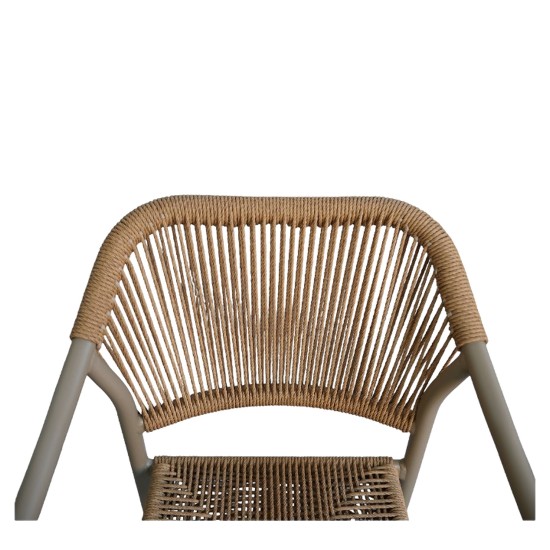 Πολυθρόνα Κήπου  MOOREA Μπεζ/Φυσικό Αλουμίνιο/Rattan 58x56x79cm