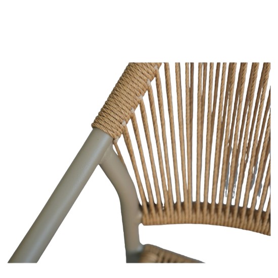 Πολυθρόνα Κήπου  MOOREA Μπεζ/Φυσικό Αλουμίνιο/Rattan 58x56x79cm