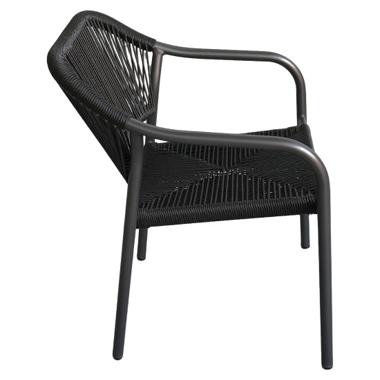 Πολυθρόνα Κήπου  MOOREA Ανθρακί Αλουμίνιο/Rattan 58x56x79cm