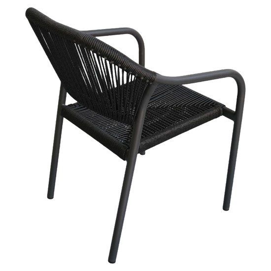 Πολυθρόνα Κήπου  MOOREA Ανθρακί Αλουμίνιο/Rattan 58x56x79cm