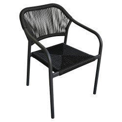 Πολυθρόνα Κήπου  MOOREA Ανθρακί Αλουμίνιο/Rattan 58x56x79cm