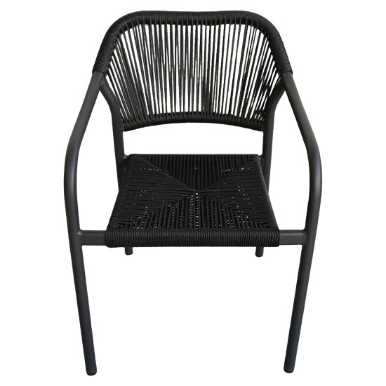 Πολυθρόνα Κήπου  MOOREA Ανθρακί Αλουμίνιο/Rattan 58x56x79cm