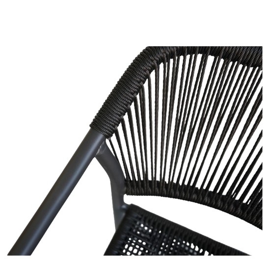 Πολυθρόνα Κήπου  MOOREA Ανθρακί Αλουμίνιο/Rattan 58x56x79cm
