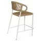 Σκαμπό Bar  CEBU Λευκό/Φυσικό Αλουμίνιο/Rattan 60x60x99cm