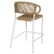 Σκαμπό Bar  CEBU Λευκό/Φυσικό Αλουμίνιο/Rattan 60x60x99cm