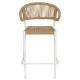 Σκαμπό Bar  CEBU Λευκό/Φυσικό Αλουμίνιο/Rattan 60x60x99cm