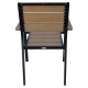 Πολυθρόνα Κήπου  TOBAGO Μαύρο/Καρυδί Αλουμίνιο/Ξύλο 55x55x86cm