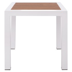 Τραπέζι Κήπου  LOMBOK Λευκό/Καρυδί Αλουμίνιο/Polywood 45x45x45.5cm