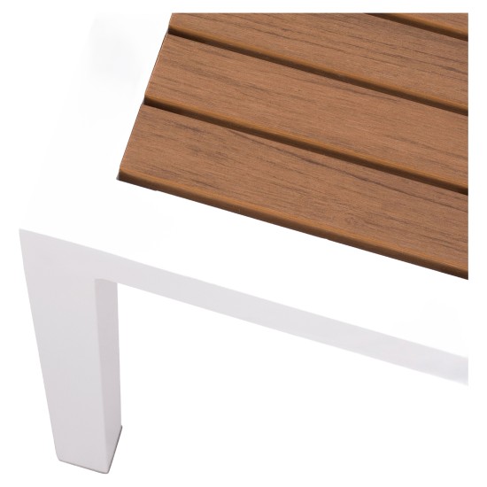 Τραπέζι Κήπου  LOMBOK Λευκό/Καρυδί Αλουμίνιο/Polywood 45x45x45.5cm