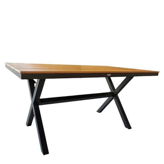 Τραπέζι Κήπου  COMINO Καρυδί/Ανθρακί Αλουμίνιο/Polywood 150x90x74cm