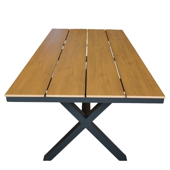 Τραπέζι Κήπου  COMINO Καρυδί/Ανθρακί Αλουμίνιο/Polywood 150x90x74cm