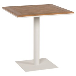 Τραπέζι Κήπου  NAMIBIA Λευκό/Καρυδί Αλουμίνιο/Polywood 60x60x72cm