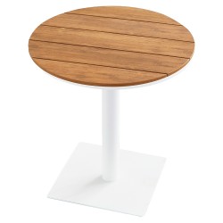 Τραπέζι Κήπου  TENERIFE Λευκό/Καρυδί Αλουμίνιο/Polywood Φ60x72cm