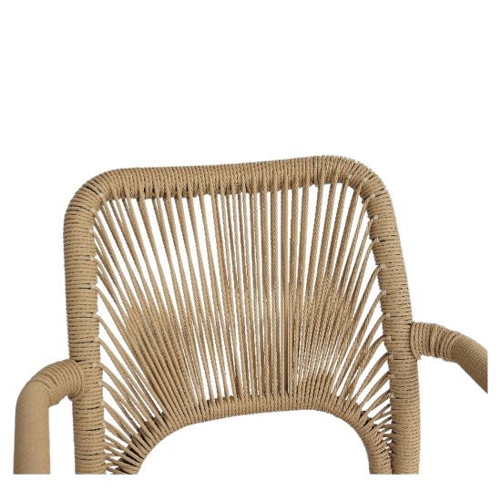 Πολυθρόνα Κήπου  TINKISSO Μαύρο/Φυσικό Αλουμίνιο/Rattan 57x63x82cm