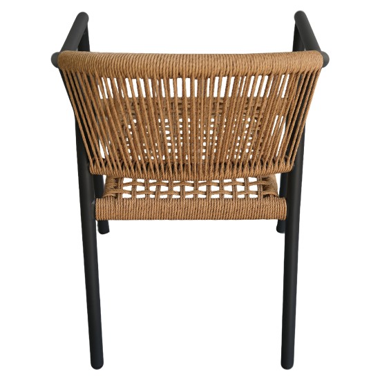 Πολυθρόνα Κήπου  KINOSSA Ανθρακί/Φυσικό RATTAN Αλουμίνιο/Rattan 54x59x76cm