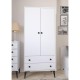 Ντουλάπα Δίφυλλη AMARI Λευκό Μοριοσανίδα 82x48x180cm Ντουλάπα Δίφυλλη AMARI Λευκό Μοριοσανίδα 82x48x180cm
