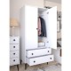 Ντουλάπα Δίφυλλη AMARI Λευκό Μοριοσανίδα 82x48x180cm Ντουλάπα Δίφυλλη AMARI Λευκό Μοριοσανίδα 82x48x180cm
