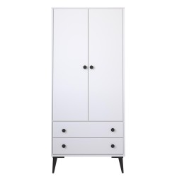 Ντουλάπα Δίφυλλη  AMARI Λευκό Μοριοσανίδα 82x48x180cm Ντουλάπα Δίφυλλη  AMARI Λευκό Μοριοσανίδα 82x48x180cm