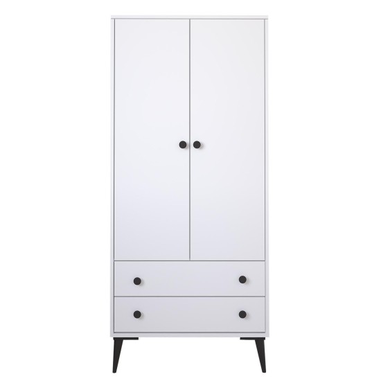 Ντουλάπα Δίφυλλη AMARI Λευκό Μοριοσανίδα 82x48x180cm Ντουλάπα Δίφυλλη AMARI Λευκό Μοριοσανίδα 82x48x180cm